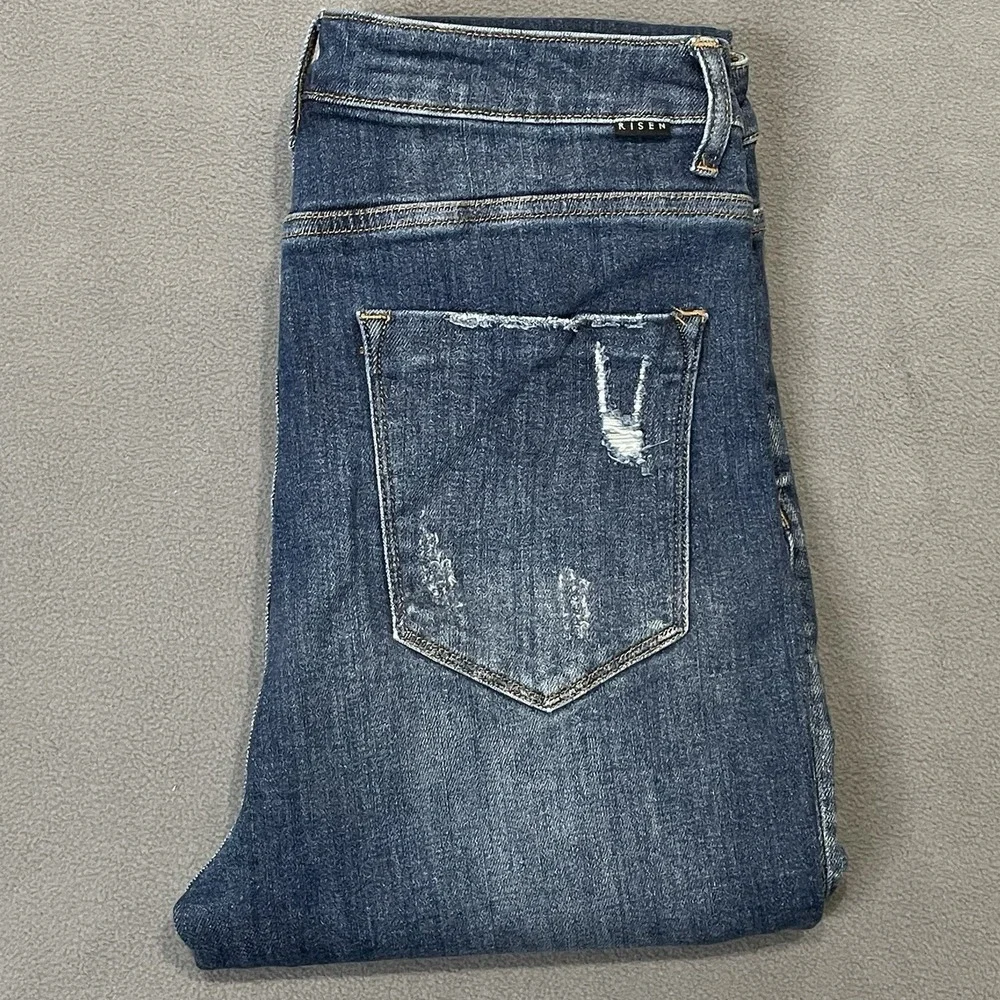 Risen Distressed Women's Jeans Size‎ 13/31 Rdp1412 Button Fly 32x31